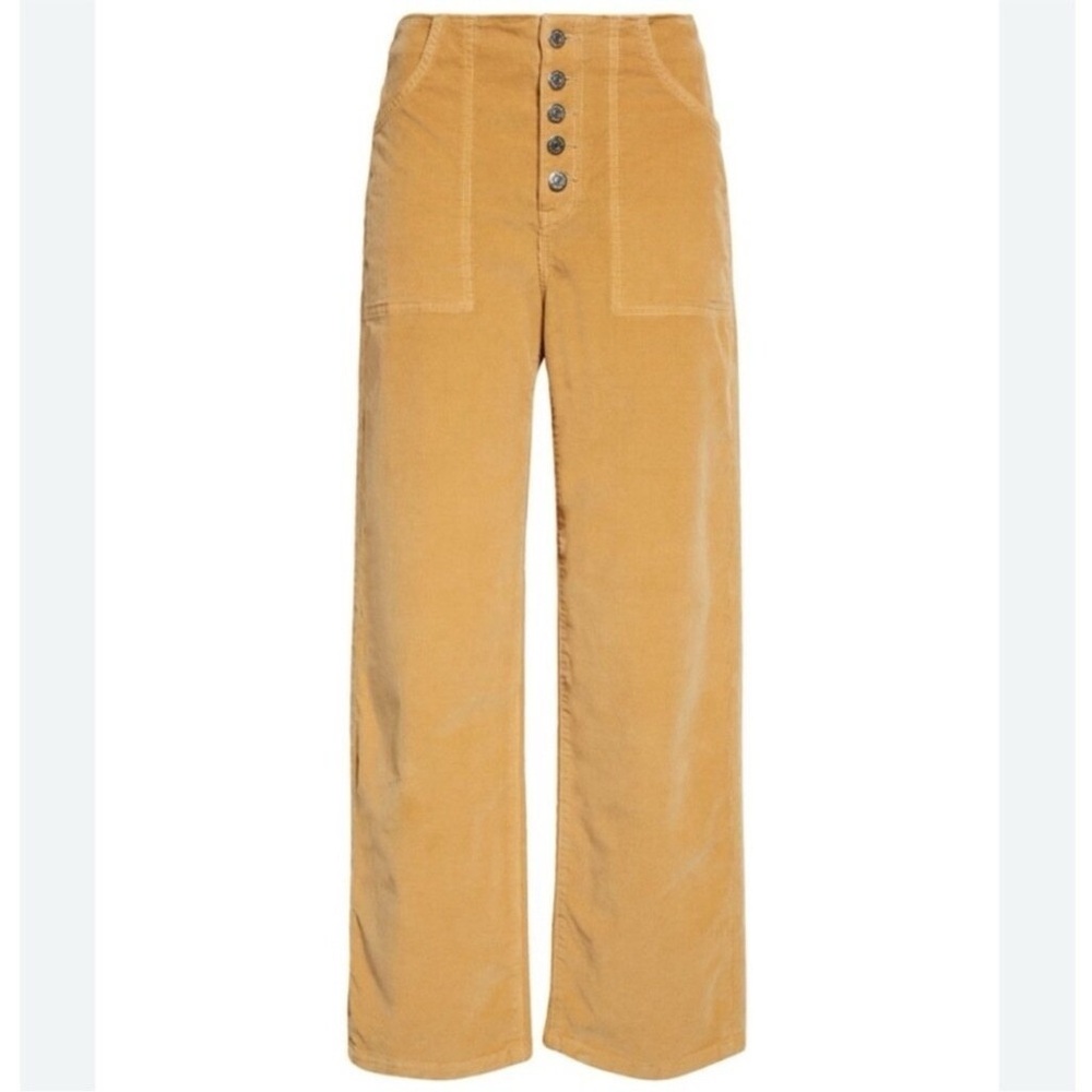 Veronica Beard Crosbie Wide Leg Corduroy Crop Pants